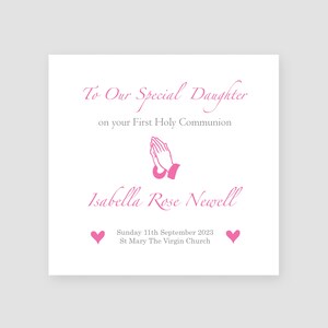 Carte personnalisée de première communion - pour elle - petite fille - petite fille - nouveau-né - baptême - baptême - félicitations