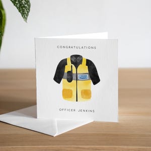 Carte personnalisée pour nouveau policier Carte de félicitations pour étudiant diplômé en police Cadeaux faits main pour nouveau policier 2024 1er emploi de policière