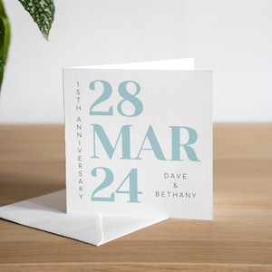 Tarjeta de aniversario personalizada para el 15.° aniversario de la esposa Tarjeta de aniversario de cristal para el 15.° aniversario del esposo Tarjeta de aniversario personalizada para el 15.° aniversario de la esposa Regalo de aniversario hecho a mano para ellos