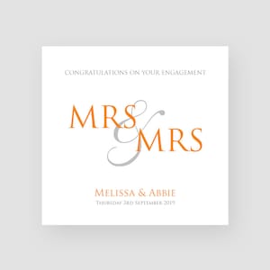 Cartão de noivado personalizado - Sra. e Sra. - Mesmo sexo - Lésbica - Cartões de recém-noivos - Presente de noivado - Cartões de casamento - Casal - Para eles