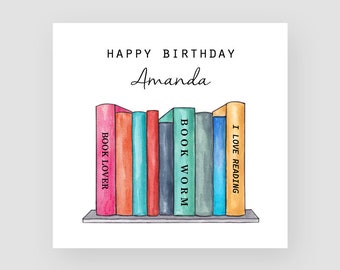 Personalised Book Birthday Card - Birthday Card For Book Lover - Novel Birthday Card - Reader Birthday Card - Book Worm Birthday Card