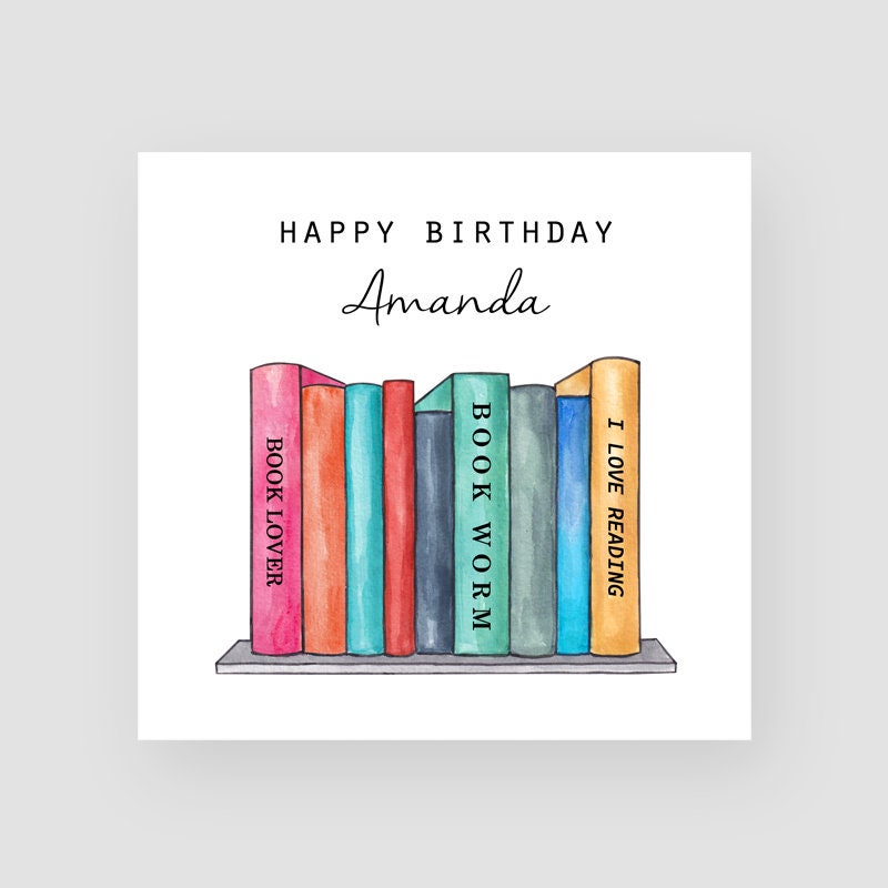 Personalised Book Birthday Card Birthday Card for Book Lover Novel Birthday Card Reader Birthday Card Book Worm Birthday Card - Etsy