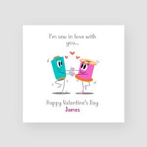 Carta personalizzato di San Valentino divertente - sto cucio nell'amore con voi - per lui/lei - marito/moglie - fidanzato/fidanzata - fidanzato / fidanzata