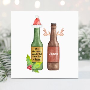 Gepersonaliseerde kerstkaart voor bierdrinker - gepersonaliseerde kerstkaart vader - echtgenoot kerstkaart - bier kerstkaart voor hem