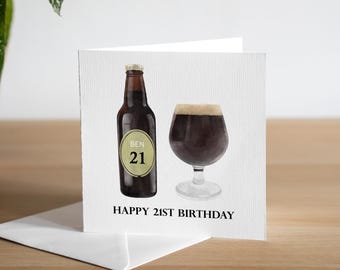 Personalised 21st Birthday Card Son Craft Beer Birthday Card Twenty First Male Birthday Card Lager Boyfriend 21st Birthday Gift For Men