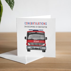 Biglietto di congratulazioni personalizzato per essere diventato un vigile del fuoco - Biglietto di auguri per il nuovo lavoro da pompiere - Regali per i nuovi pompieri - Biglietto per la nuova pompiere