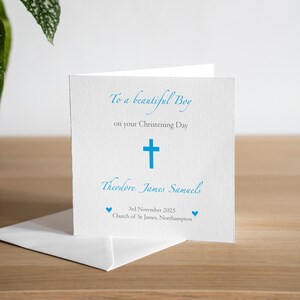 Biglietto di battesimo personalizzato per bambino - Biglietto di battesimo fatto a mano per bambino - Biglietto personalizzato per il giorno del nome - Biglietto personalizzato per neonato