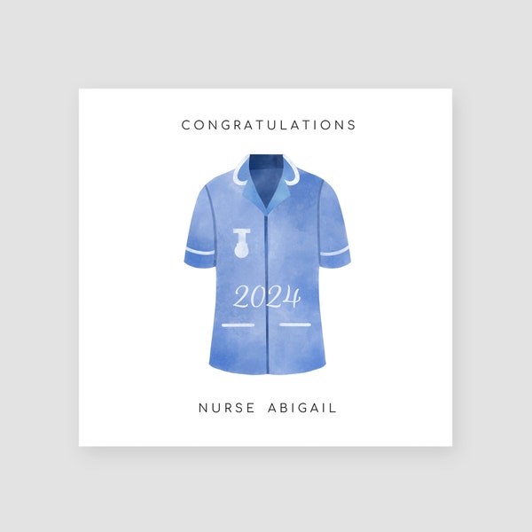 Personalised New Nurse Card Congratulations Student Nurse Graduate Card Handmade New Nurse Gifts 2024 1st Nursing Job Card For Her