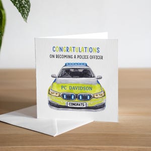 Gepersonaliseerde felicitaties met het worden van politieagent - promotiekaart politie - politiekaart diploma-uitreiking - nieuwe pc-kaart - PCSO-kaart