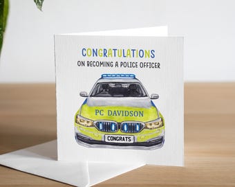 Personalised Congratulations On Becoming a Police Officer - Police Promotion Card - Graduation Police Card - New PC Card - PCSO Card