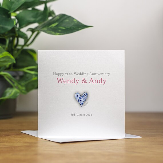 20th Wedding Anniversary Plaque Gift For Husband Wife - 20 Years Together - Happy China Anniversary Wooden Heart For Women Men Partner, Light Wood Sign Keepsake Gifts - View #8