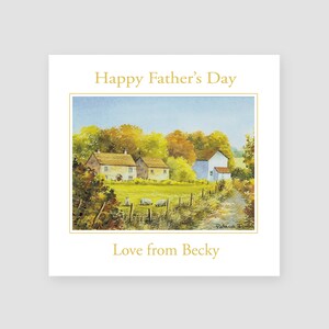 Biglietto personalizzato per la festa del papà - Per lui - Cottage di campagna - Papà - Papà - Suocero - Padrino - Patrigno