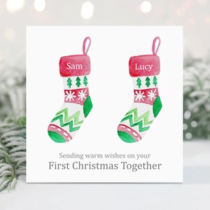 Cartão de natal personalizado novo casal-cartão de natal personalizado para eles-primeiro cartão de natal juntos-1º cartão de natal juntos
