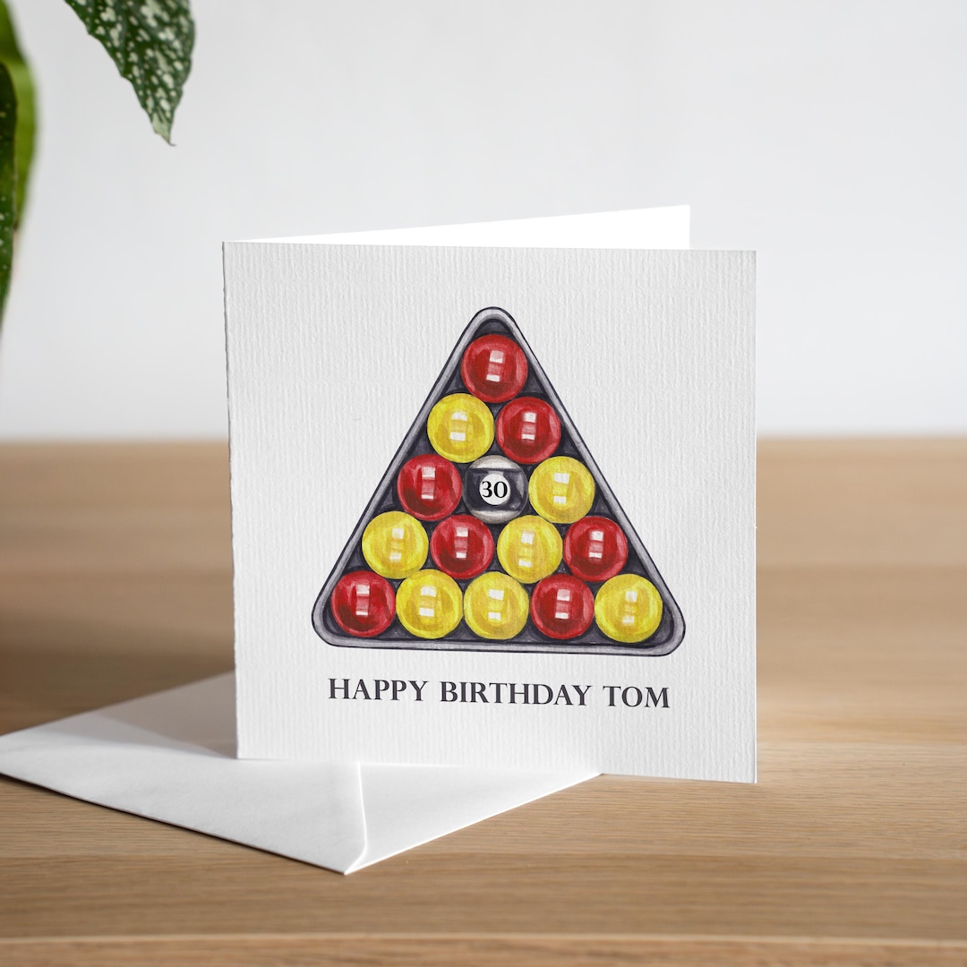 Personalised Snooker Birthday Card Son Pool 30th Birthday Card Grandson ...