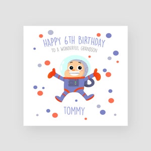 Personalizzato 6th Birthday Card For Boy - Spaceman 6th Birthday Card - Son 6th Birthday Card Spaceman - Nipote 6th Birthday Card