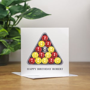 Carte d'anniversaire personnalisée avec billard pour papa, piscine, carte pour 60 ans, mari, 60 ans, cadeau fait main, billard, carte pour soixantième anniversaire, homme