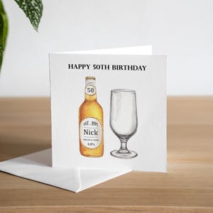 Carte personnalisée 50e anniversaire - carte d'anniversaire cidre - cartes d'anniversaire pour lui - carte 50e anniversaire mari - carte 50e anniversaire papa