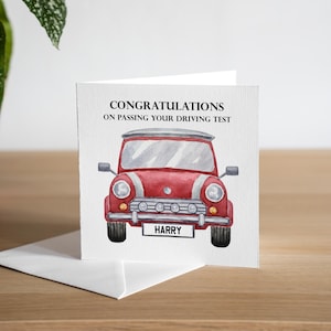 Personalised Passed Driving Test Card - Vintage Car - Congrats You Passed - Congratulations Cards - Passed Exam Cards - Well Done Cards