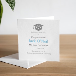 Cartão de formatura personalizado para filho, neto, certificado de formatura da universidade, parabéns, aluno de graduação, sobrinho, cartão de formatura aprovado para ele