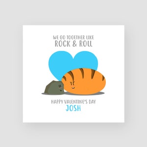 Carta personalizzato di San Valentino divertente - ci vanno insieme come il Rock & Roll - lui/lei - marito/moglie - fidanzato/fidanzata - fidanzato/fidanzata