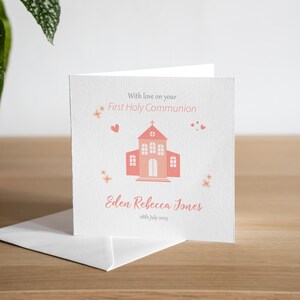 Personalised Handmade First Holy Communion Card For Her - Personalised 1st Holy Communion Card For Baby Girl - Holy Communion Card Daughter