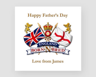 Personalised Happy Fathers Day Card England Fathers Day Card Fathers Day Gifts English Fathers Day Card Step Dad Fathers Day Card