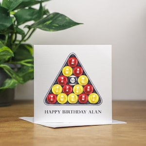 Carte d'anniversaire personnalisée billard papa piscine carte 50e anniversaire mari 50 anniversaire cadeau fait main billard carte cinquantième anniversaire homme