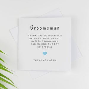 Carte de garçon d'honneur personnalisée Merci d'être mon meilleur homme Cadeaux Fête du marié Page faite main pour garçon Carte de remerciement de mariage pour lui