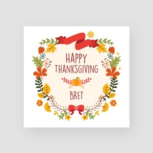 Cartão de Ação de Graças personalizado para amigos - Cartão de agradecimento personalizado para a família - Cartão de feliz dia de Ação de Graças feito à mão - Cartão de outono