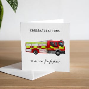 Personalised New Firefighter Card - Personalised New Firefighter Gifts - Newly Qualified Firefighter Card - New Job Firefighter Card