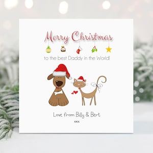 Gepersonaliseerde kerstkaart - Gepersonaliseerde kerstkaart - Kerstmis van de hond/kat/beide - moeder/vader - vriend/vriendin - man/vrouw