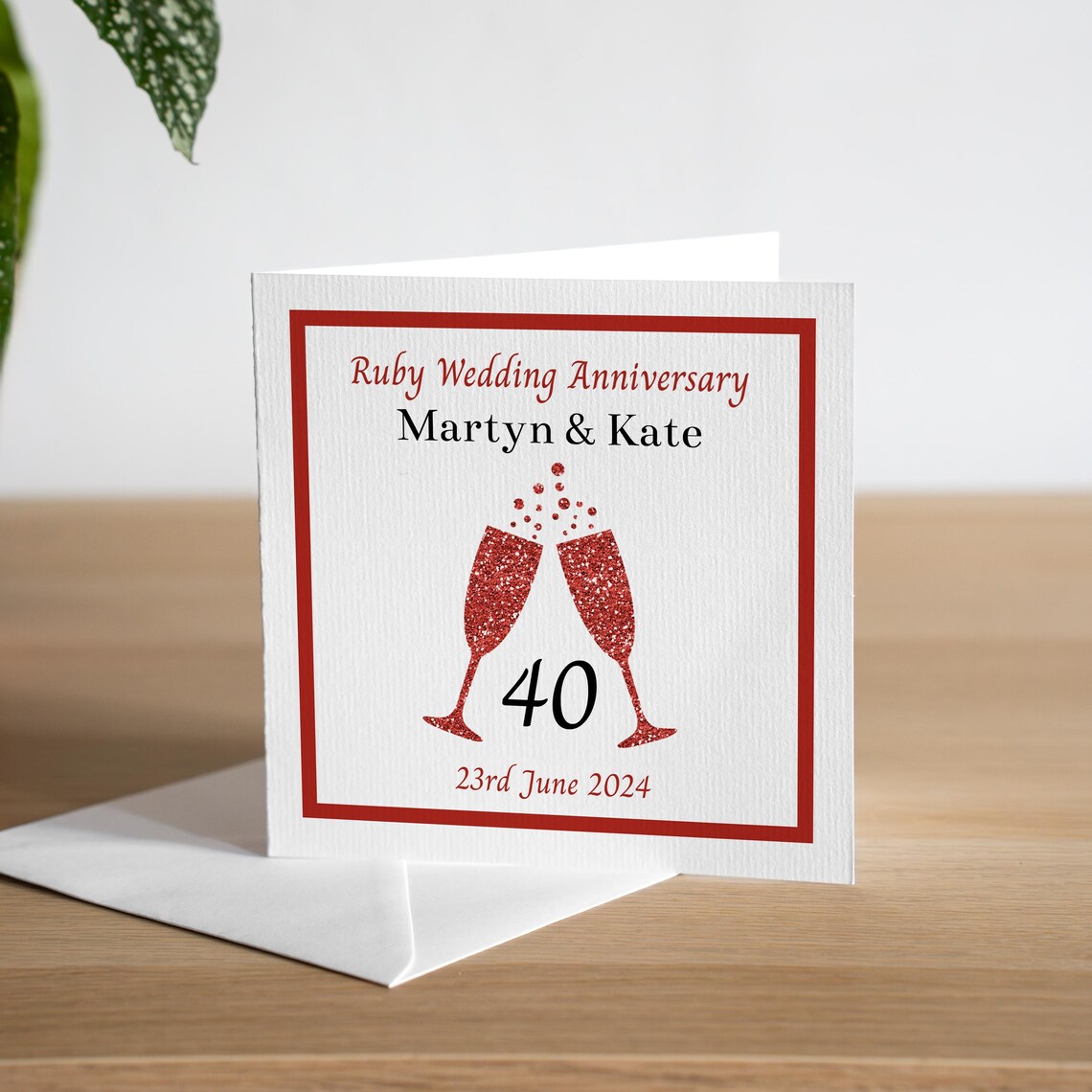 Personalised 40th Wedding Anniversary Card - Ruby Anniversary Card ...