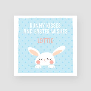 Carte de Pâques à la main personnalisé - Bunny bisous et souhaits de Pâques - pour lui - pour ses cartes de saison - fils - fille - christianisme-