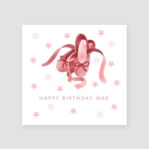 Personalised Ballet Birthday Card Daughter Dancing Birthday Card Granddaughter Handmade Birthday Gift For Dancer Ballet School Bday Card