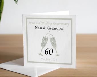60th Anniversary Card - Diamond Anniversary Card - Sixtieth Anniversary Card - 60th Anniversary Gift - Diamond Anniversary Gift