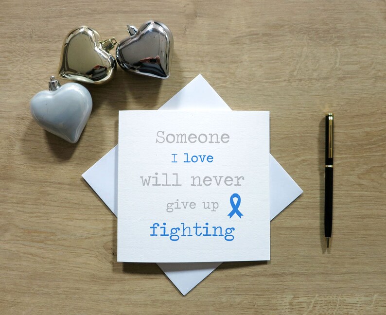 Thinking Of You Get Well Soon Card Sympathy Card For Him Awareness Periwinkle Ribbon Stomach Cancer Support Card For Her