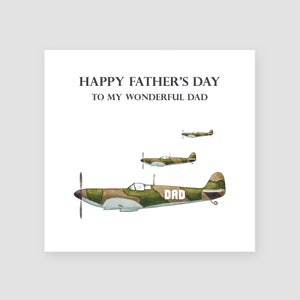 Spitfire Vaderdagkaart Papa Vaderdagcadeaus Luchtvaart Vaderdagkaart voor stiefvader Vaderdagkaart van zoon Vaderdagkaart Vliegtuigen