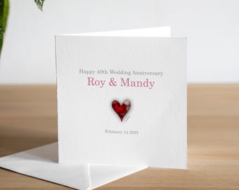 Personalised 40th Anniversary Card - Ruby Anniversary Card - Fortieth Anniversary Card - 40th Anniversary Gift - 40 Year Anniversary Card