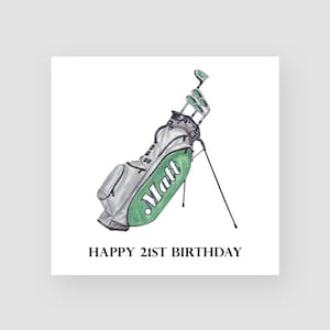 Biglietto di compleanno personalizzato per il 21° compleanno di golf - Biglietto di compleanno per golfista - Biglietto per il 21° compleanno Figlio - Biglietto per il 21° compleanno Nipote - Regalo di compleanno per il golf