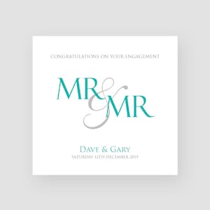 Carte de fiançailles personnalisée pour M. et M. - Carte de fiançailles du même sexe - Carte pour les nouveaux fiançailles - Cadeau de fiançailles - Félicitations pour vos fiançailles