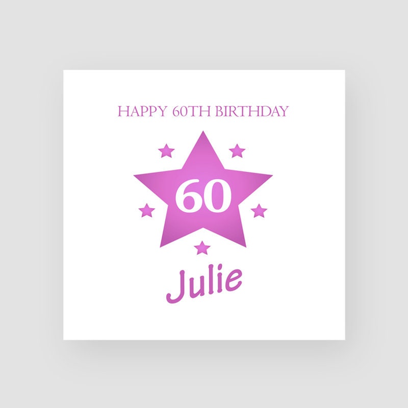 Happy 60th Birthday Julie Images Personalised 60Th Birthday Card Sixtieth Birthday Card - Etsy Singapore
