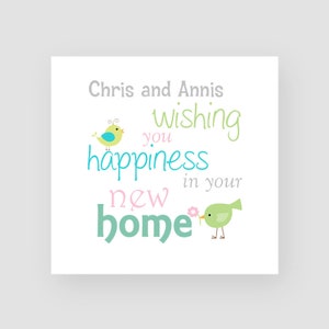 Nuova carta di casa personalizzata - Uccelli - Carta Buona fortuna - Moving House Card - Biglietto congratulazioni - Nuovo indirizzo - Nuova casa - Mappe - QUALSIASI NOME