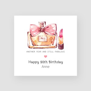 Personalised 90th Birthday Card Grandma Ninetieth Birthday Card Mum 90 Bday Card Fashion Female 90th Handmade Birthday Gift For Her