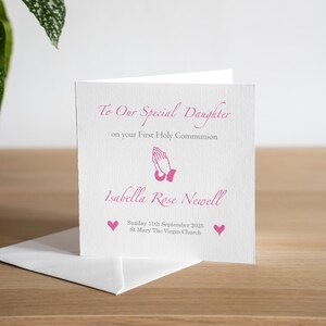 Personalised First Holy Communion Card - For Her - Baby Girl - Little Girl - New Born Baby - Christening - Baptism - Congratulations