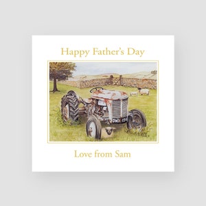 Tarjeta personalizada del Día del Padre del Tractor - Tarjeta del Día del Padre del Granjero - Tarjeta del Día del Padre Escénico - Tarjeta del Día del Padre del Padrastro - Suegro