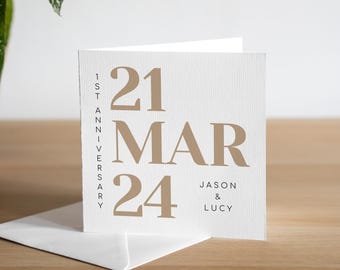 Personalised 1st Anniversary Card Wife Paper Anniversary Card Husband First Anniversary Card Handmade Paper Anniversary Gift For Them