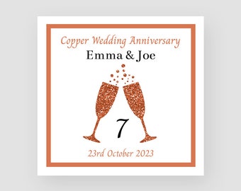 7th Anniversary Card - Copper Anniversary Card - Seventh Anniversary Card - Copper Anniversary Gift - 7th Anniversary Gift