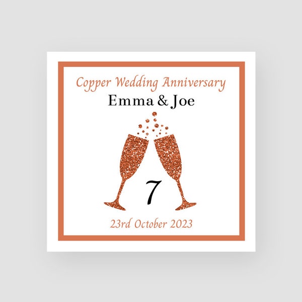 7th Anniversary Card - Copper Anniversary Card - Seventh Anniversary Card - Copper Anniversary Gift - 7th Anniversary Gift