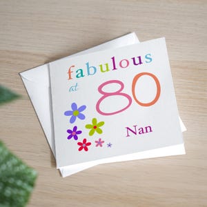 Gepersonaliseerde 80e verjaardagskaart Fabulous At 80e verjaardagskaart 80e verjaardag vrouw 80e verjaardag cadeau oma 80e kaart voor moeder 80e verjaardag handgemaakte kaart