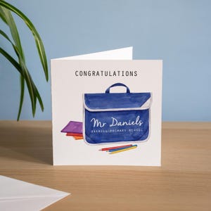 Gepersonaliseerde felicitaties met het worden van leraar - nieuwe baan lerarenkaart - kaart afgestudeerde leraar - pas afgestudeerde leraar - NQT-kaart